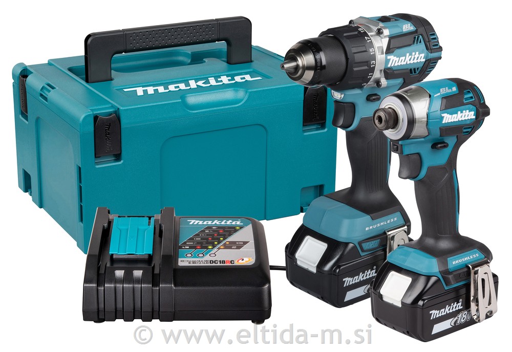 Makita set orodja DLX2574TJ (DDF484 + DTD173 + 2x akumulator + polnilec)