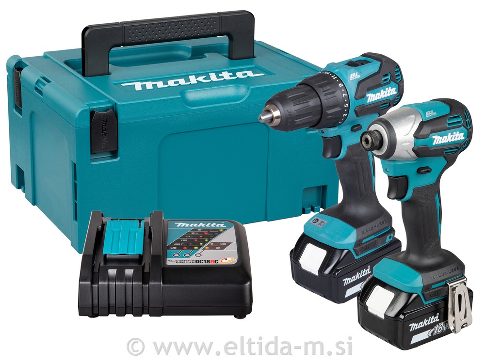 Makita set orodja DLX2580TJ (DHP490 + DTD158 + 2x akumulator + polnilec)